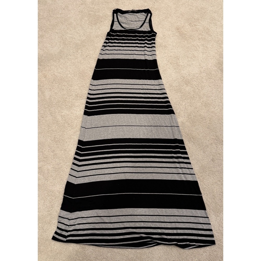 Michael Stars Women Dress XS Sleeveless Maxi Striped Black Gray